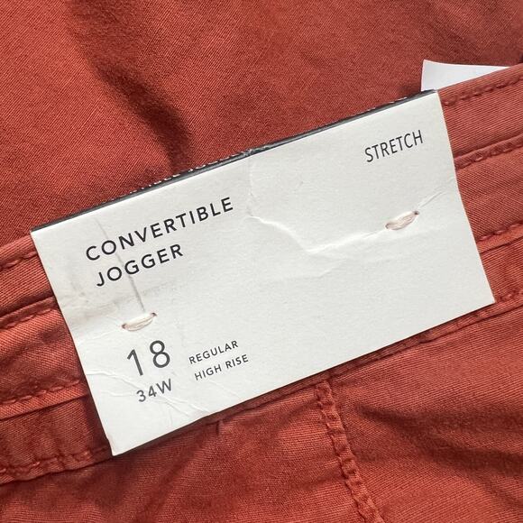 American Eagle Baggy Convertible Cargo Jogger Pants Terracotta Plus Size 18 - Picture 3 of 11